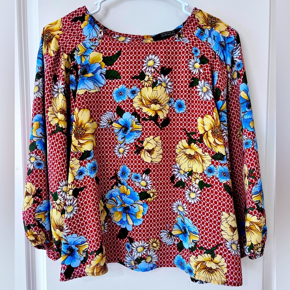 Forever 21 Contemporary Collection Floral Boxy Blouse